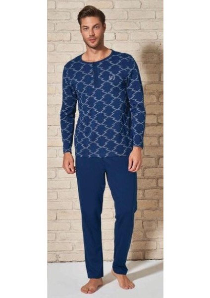 Pijadore Erkek Pamuklu Uzun Kollu Pamuklu Pijama Takımı 1766