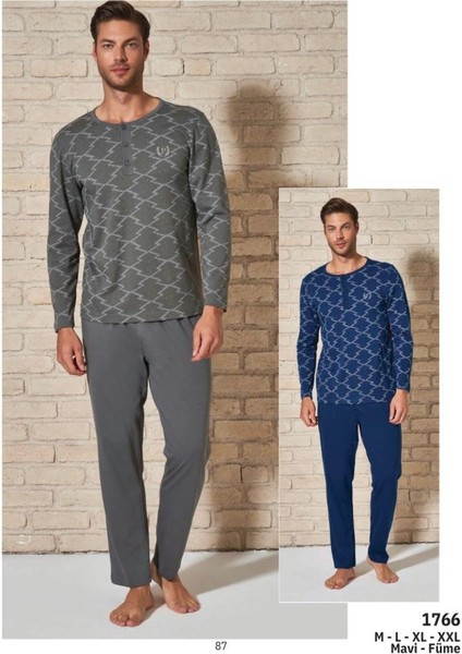 Pijadore Erkek Pamuklu Uzun Kollu Pamuklu Pijama Takımı 1766 modelleri