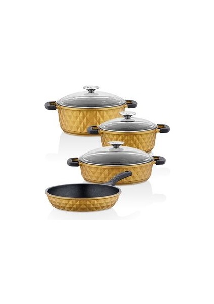 Carabella Döküm Cam Kapak 7 Parça Tencere Seti Gold fırsatları