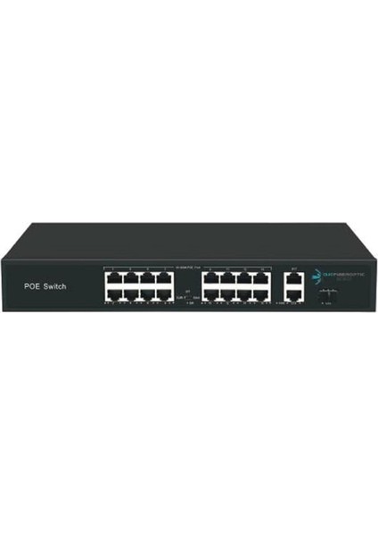 16PORT 200W Full Poe 08ODS-16P2U-200 10/100 2x-Uplınk Yönetilemez Switch