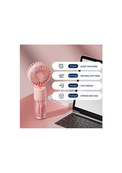 Mini Fan Şarjlı El Fanı Su Püskürtmeli Boyuna Asmalı Mini Klima Fan Vantilatör