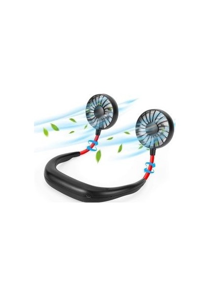 Boyunluk Fan Şarjlı Vantilatör Boyun Fanı Serinletici Mini Vantilatör