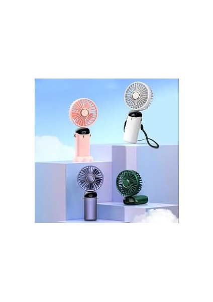 Mini Klima LED Göstergeli Şarjlı El Fanı Vantilatör 5 Kademeli Hız Serinletici Parfümlü Fan fiyatları