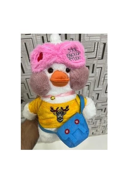 Hediyelik Lalafanfan Duck Çantalı Sevimli Ördek Oyuncak Peluş Doğum Günü Hediyelik