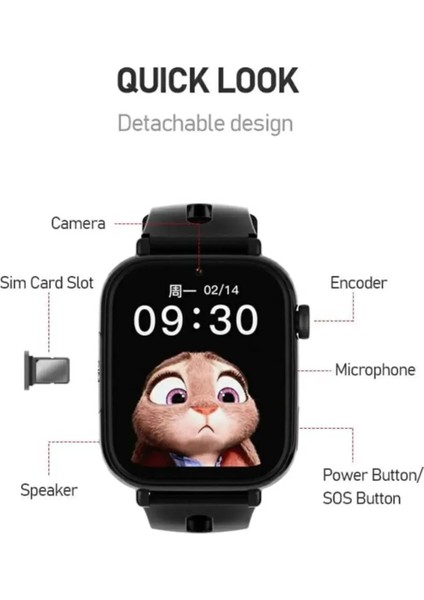 Su Geçirmez Kids Watch Uyumlu 4g Görüntülü Arama Gps Tam Konumlu Wifi Akıllı Çocuk Saati Ipx7