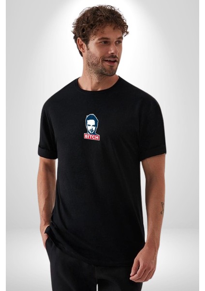 Breaking Bad Siyah Oversize Kadın Erkek Ön Orta Minimal Baskılı T-Shirt fiyatları