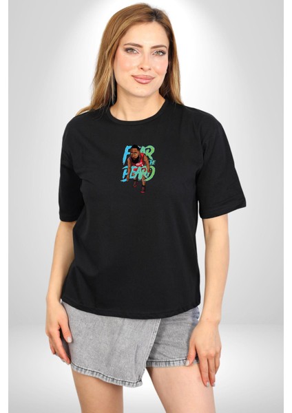 Sakaldan Korkmak Yazılı Basketbol James Harden Star Siyah Oversize Kadın Erkek Ön Orta Minimal Baskılı T-Shirt