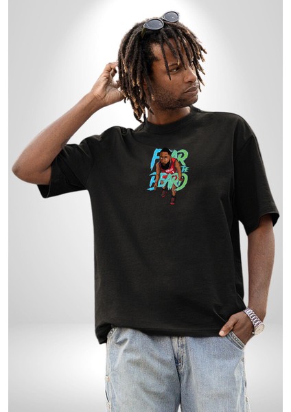 Sakaldan Korkmak Yazılı Basketbol James Harden Star Siyah Oversize Kadın Erkek Ön Orta Minimal Baskılı T-Shirt fırsatları