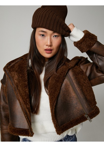 Lastikli Örgü Bere Kenarları Katlı