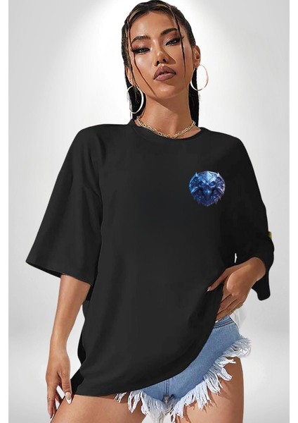 Kuru Kafa Kalkan Koruma Siyah Oversize Kadın Erkek Ön Sol Yan Minimal Baskılı Tişört fırsatları