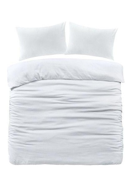 Satria Çift Kişilik Nevresim Takımı - Pamuk Saten Çizgili, %100 Pamuk, 200 x 220 cm Krem modelleri