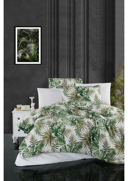 Verde Çift Kişilik Nevresim Takımı - Ranforce Pamuk, Yeşil, 200 x 220 cm