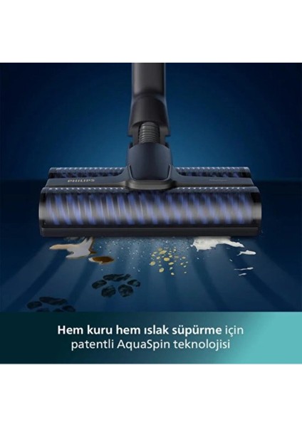 Ultra Premium Aqua Trio Yeni 3'ü 1 Arada (Islak, Kuru ve Moplu) Sarjlı ve Kablosuz Dik Süpürge, Luciole Lambader Hediye!