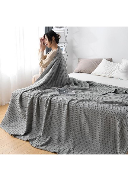 Antrasit Havuzlu Pike Pamuklu Çift Kişilik - 240X260 cm