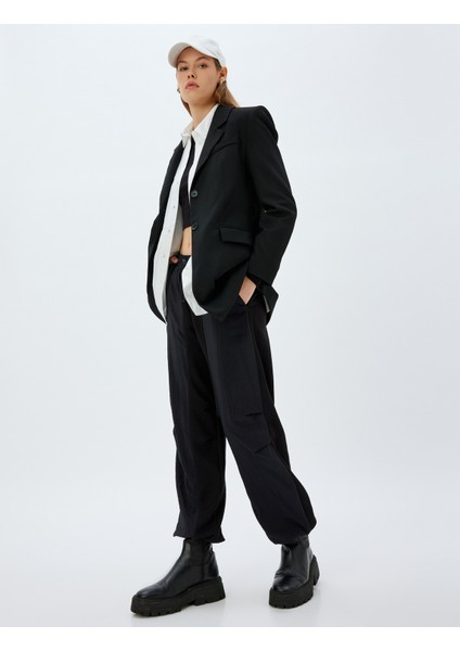 Paraşüt Eşofman Beli Paçaları Lastikli Cepli Rahat Kalıp