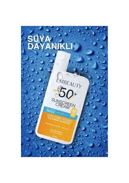Ton Eşitleyici Yüksek Koruma Etkili SPF50 Aydınlatıcı Pembe Yüz Güneş Kremi Hibrit Formül 50 ml