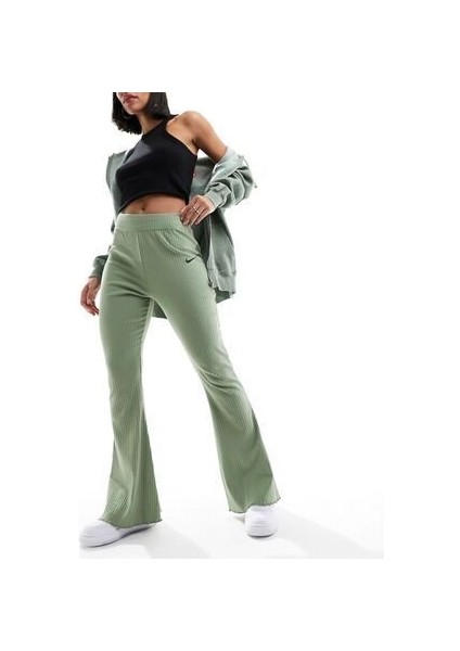 Sportswear Rib Jersey Kadın Yeşil Eşofman Altı Ndd Sport
