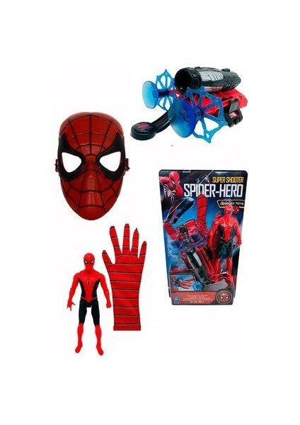 Örümcek Adam Ok Atan Ağ Fırlatan Eldiven ve Maske + Hediye Cüzdan