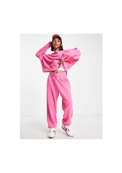 Sportswear Phoenix Fleece High-Rise Oversize Pembe Kadın Eşofman Altı