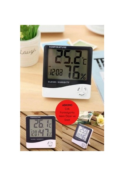 Çok Fonksiyonlu LCD Dijital Ekranlı Duvar ve Masaya Uygun Standlı Nem Derece Masa Saati Termostat fiyatları