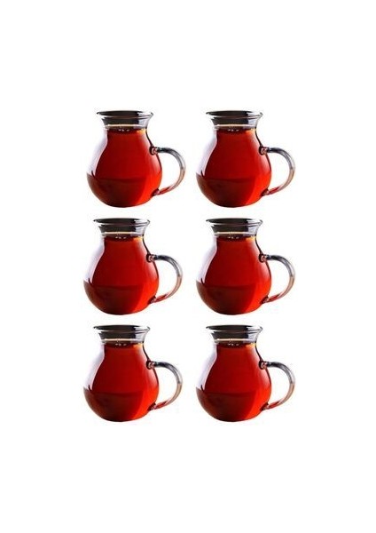 6 Lı Kulplu Tombul Çay Bardağı | Kulplu Kazan Çay Bardağı | Borosilikat Sunum Çay Bardağı indirimleri