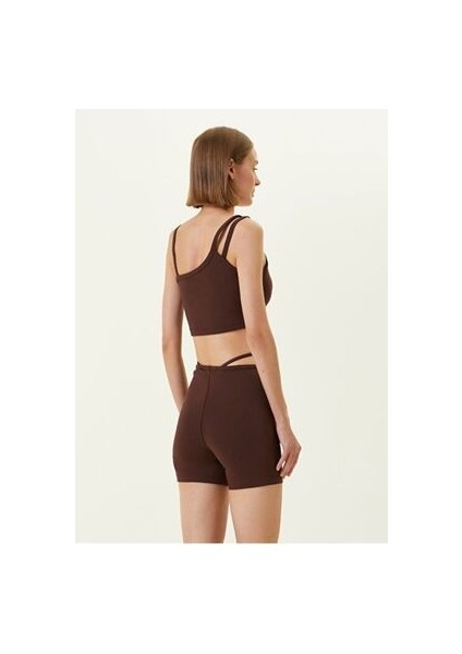 Sportswear Everyday High-Waisted Biker Kahverengi Kadın Şort indirimleri