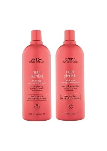 Nutriplenish 1000 ml Kalın Tellir Saç Kremi ve 1000 ml Şampuan Avantaj Seti