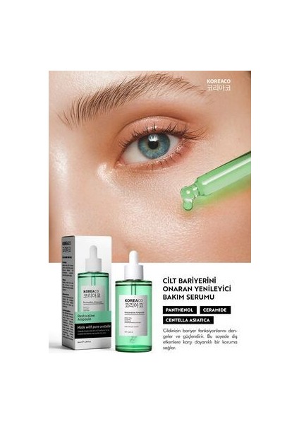 24 Saat Nemlendirme, Onarıcı ve Aydınlatıcı Centella & Cica & Ceramide Ampoule 50 Ml...koreaco