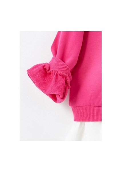 Lcw Baby Bisiklet Yaka Uzun Kollu Baskılı Kız Bebek Sweatshirt modelleri