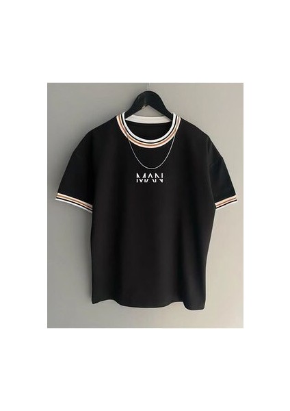 Unisex Yeni Sezon Oversize Man Kalıp Yaka Detaylı Yazlık T-Shirt