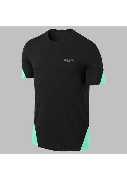 Yeni Seri Büyük Beden Erkek Siyah Fit Kumaş Sıfır Yaka Kısa Kol Konforlu T-Shirt (4xl- 10XL)