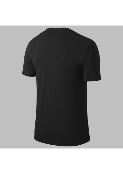 Yeni Seri Büyük Beden Erkek Siyah Dri-Fit Kumaş Fit Yuvarlak Yaka Kısa Kol T-Shirt (4xl- 10XL)
