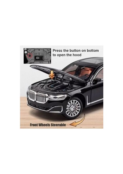 Bmw 760 Araba Bmw 7 Serisi Araba 1:24 Diecast Metal Model Araba Koleksiyon Araba Sesli Işıklı fırsatları