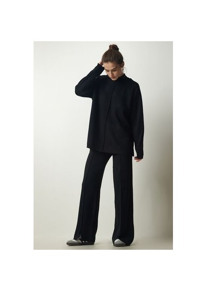 Şık Triko Kazak Pantolon Takım Siyah fiyatları