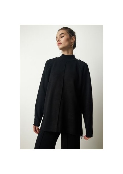 Şık Triko Kazak Pantolon Takım Siyah modelleri