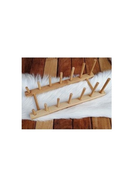 Bambu Tabaklık 6 Bölmeli Tabak Standı %100 Bambu