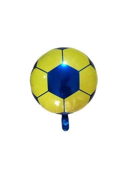 Sarı Lacivert Futbol Topu Folyo Balon Doğum Günü Balonu