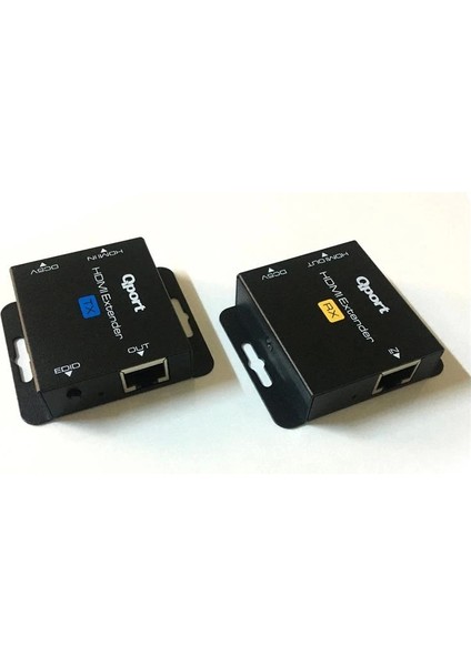 Q-Hex2 HDMI Extender Cat6 60M 2 Li Paket (Adaptör Dahil)