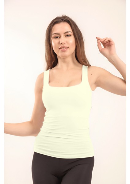 Kadın Basic Geniş Askılı Uzun Penye Body 1068