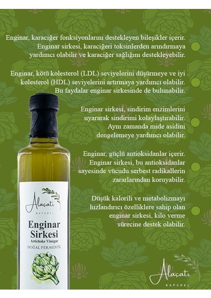 Alaçatı Natürel Enginar Sirkesi 500 ml