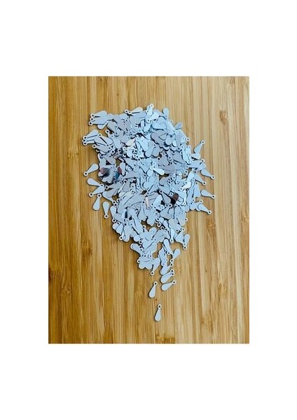 Oya, Havlu, Halay Mendili Kulplu Damla Pul "gümüş" 11X4MM 20 gr 1000 Adet.