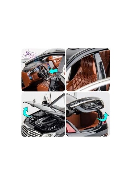 Mercedes-Benz Araba Mercedes E300L Araba 1:24 Diecast Metal Model Koleksiyon Araba Sesli Işıklı 21CM fırsatları