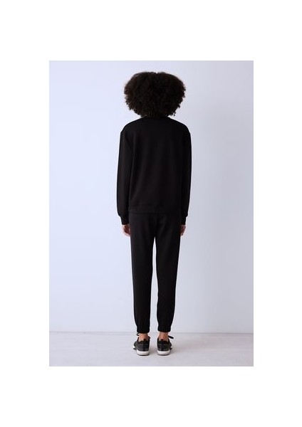 Silky Feel Basic Siyah Sweatshirt modelleri