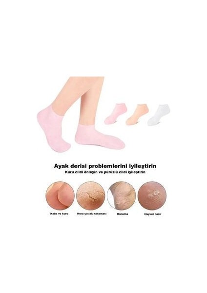 Silikon Ayak Bakım Çorabı Nemlendirici Jel Çorap Çatlak Önleyici Ölü Deri Atıcı Çorap Ayak Bakımı