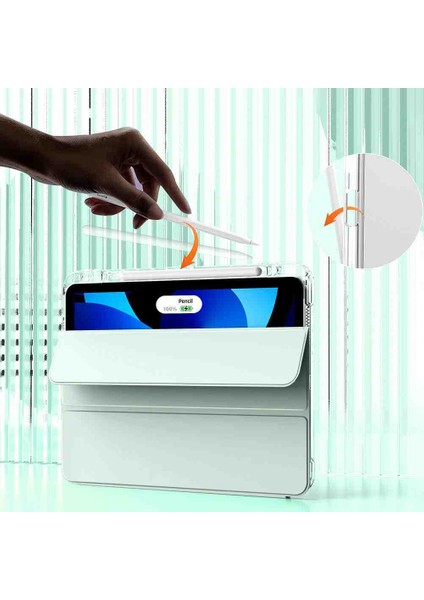Ipad 10.nesil 2022 10.9" M1 A2696 A2757 Kılıf Pen Charge Şeffaf Kalem Bölmeli Case modelleri