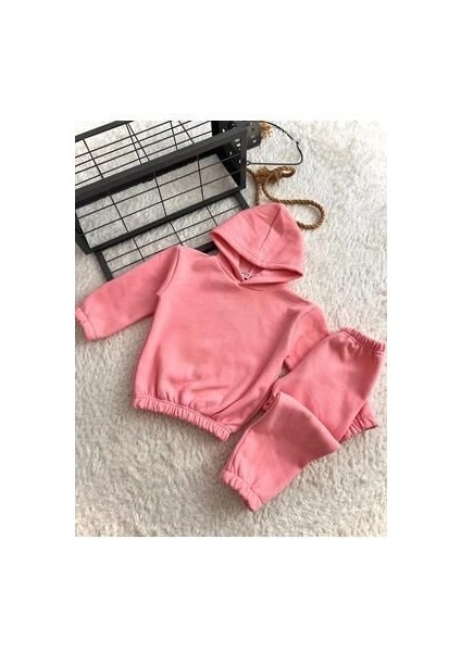 Bebek Çocuk 3 Üç Iplik Şardonlu Kapişonlu Eşofman Takım