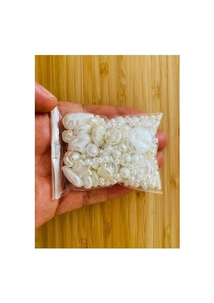 25 gr Karışık Krem,beyaz Lüks Barok Inci Akrilik Şekilsiz Formsuz Inci modelleri