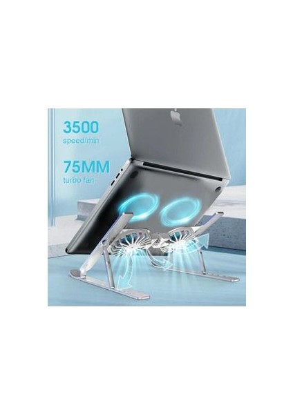 Toxy Katlanabilir Bilgisayar Tablet Standı Alüminyum 7 Seviye Ayarlanabilir Dizüstü Soğutma Pedi Fan fiyatları