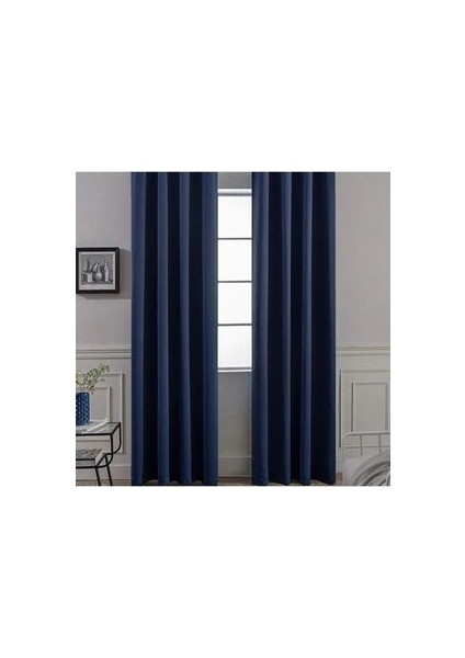 Blackout Işık Geçirmez Fon Perde Lacivert Pilesiz Ekstraforlu Karartma Güneşlik