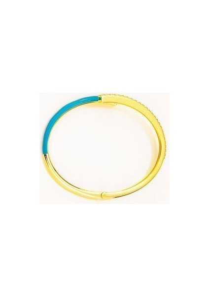 Mavi Mineli Oval Zirkon Taşlı Açık Handcuff Kelepçe Bileklik fiyatları